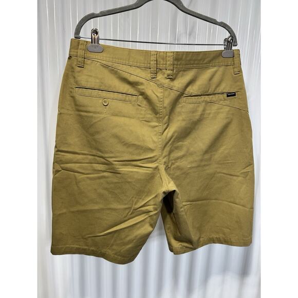 Volcom Shorts Mens 30 Brown Chino 10.5" Inseam Embroidered Logo Cargo Pocket - Picture 2 of 4